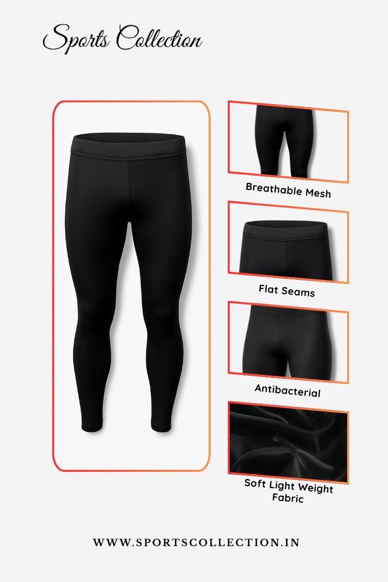 Stretch Fit Nylon Lycra Multi-Sports Pants for Men – Compression Inner Wear
