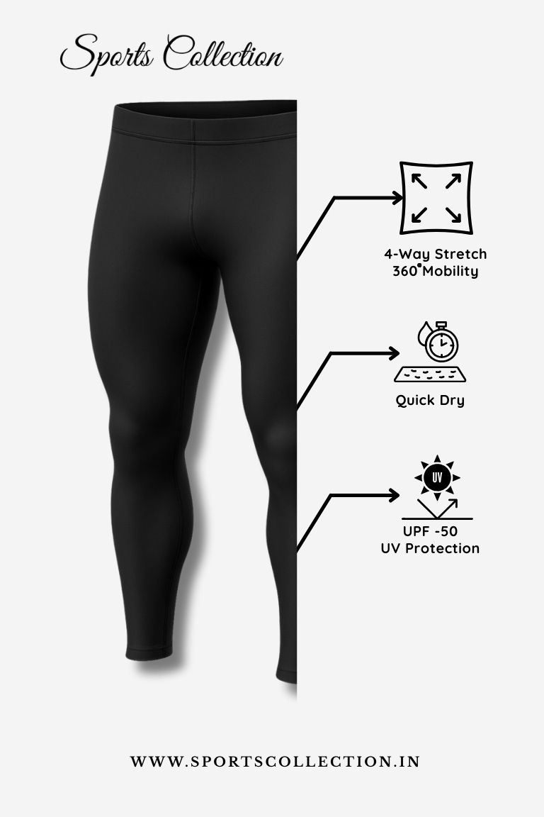 Stretch Fit Nylon Lycra Multi-Sports Pants for Men – Compression Inner Wear