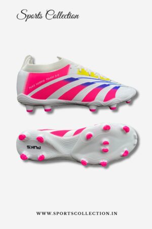 Puks Hybrid Touch 3.0 Football Boots – White Pink Blue | Lightweight Performance Cleats