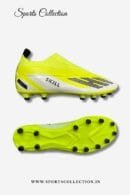 SPIKA Hi Skill Football Boots for Men – Laceless FG Football Shoes Neon Green