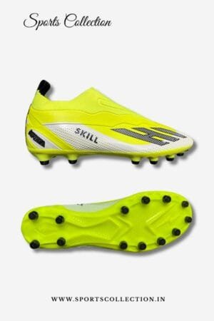 SPIKA Hi Skill Football Boots for Men – Laceless FG Football Shoes Neon Green