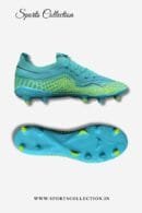 ANZA Piezo Football Boots for Men – Lightweight Firm Ground Soccer Cleats | Cyan & Lime Green FG Shoes