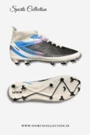 PUKS Art Hybrid High-Top Football Boots for Men – Lightweight FG Soccer Shoes White Blue Black