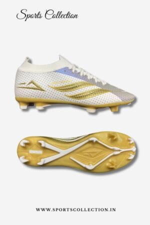 PUKS Prelocked Football Boots for Men – Lightweight FG Football Shoes White Gold