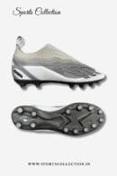 SPIKA Hi Skill Football Boots for Men – Laceless FG Football Shoes Grey White