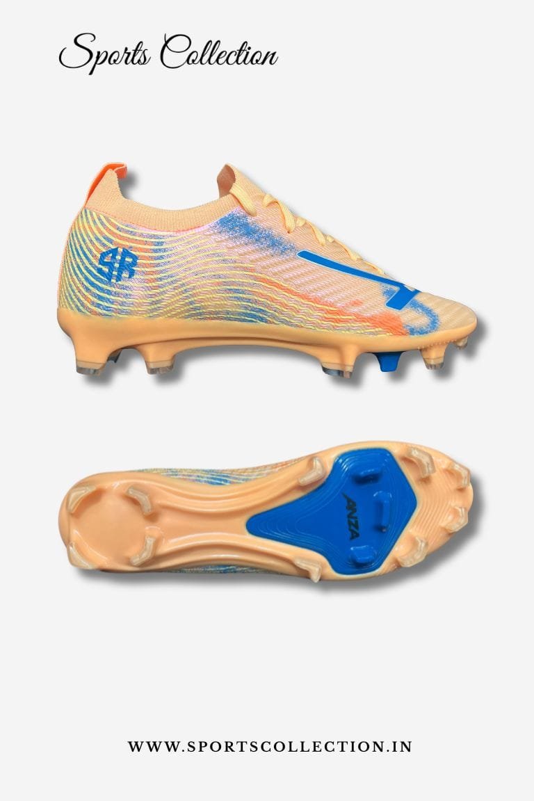 ANZA Phantom Wave Football Boots for Men – Lightweight FG Football Shoes Orange Blue