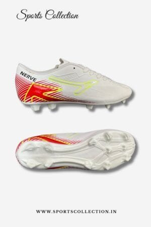 ANZA Nerve Football Boots for Men – Lightweight FG Soccer Cleats White Red
