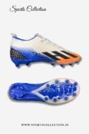SPIKA Hi-Power Football Boots for Men – Lightweight FG Soccer Cleats White Blue Orange