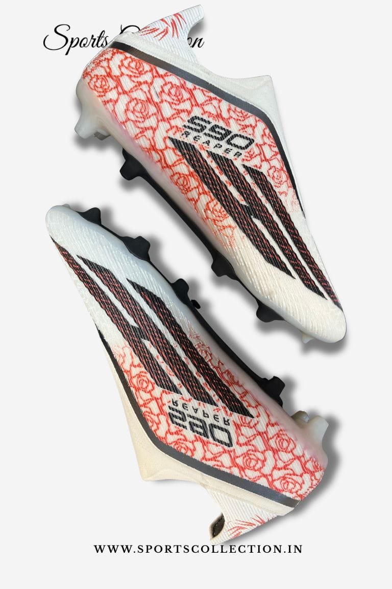SPIKA S90 Reaper Football Boots for Men – Lightweight FG Football Shoes White Red Rose