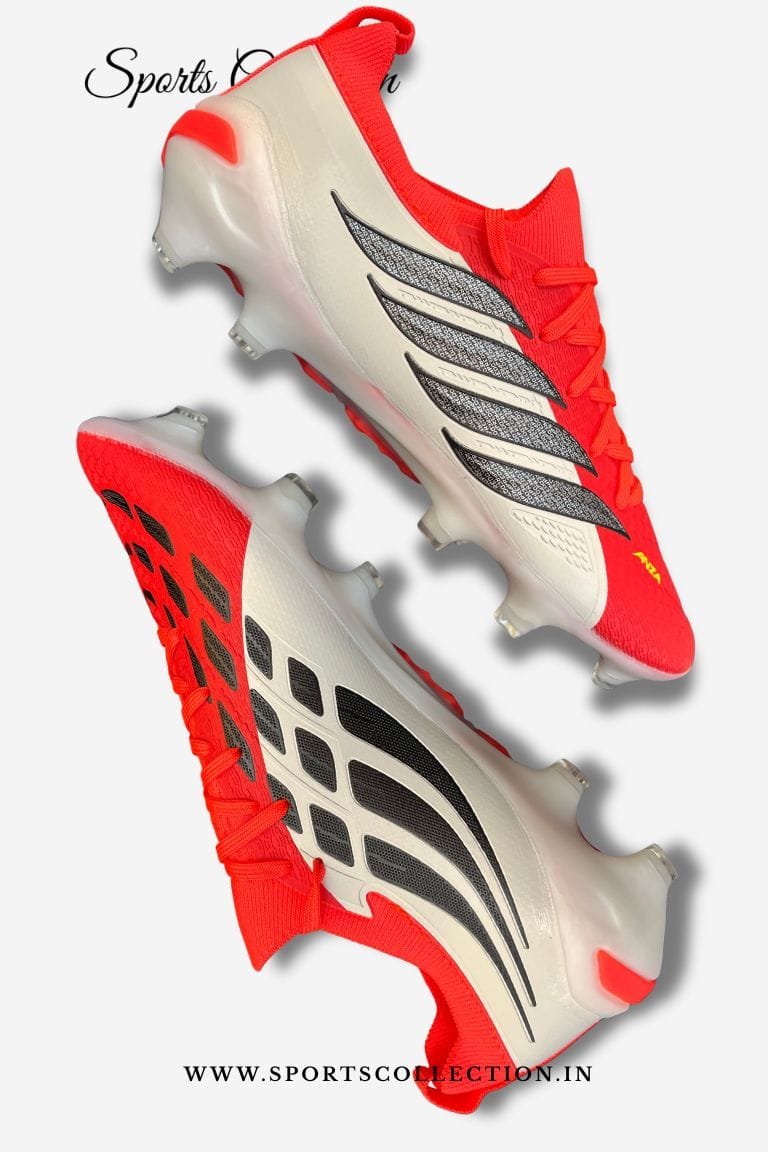 ANZA Predator Style FG Football Boots for Men – Solar Red Match Soccer Shoes