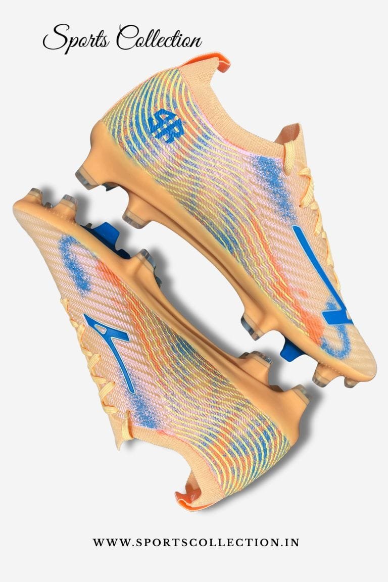 ANZA Phantom Wave Football Boots for Men – Lightweight FG Football Shoes Orange Blue