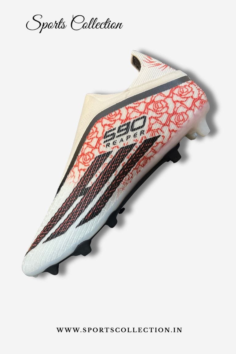 SPIKA S90 Reaper Football Boots for Men – Lightweight FG Football Shoes White Red Rose