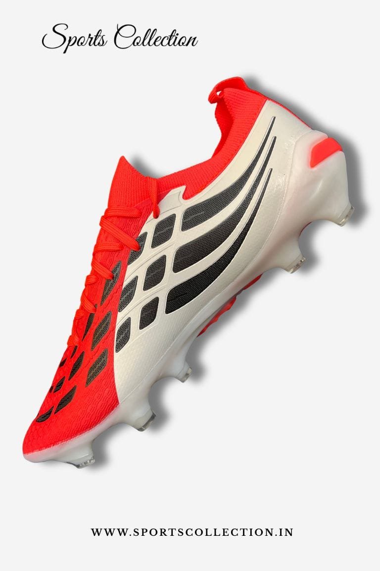 ANZA Predator Style FG Football Boots for Men – Solar Red Match Soccer Shoes