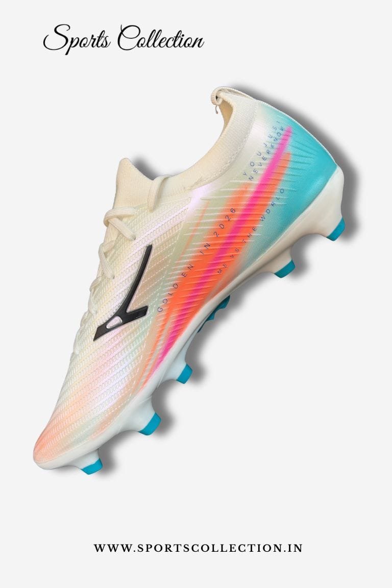 ANZA June Football Boots for Men – Lightweight FG Soccer Cleats White Blue Pink