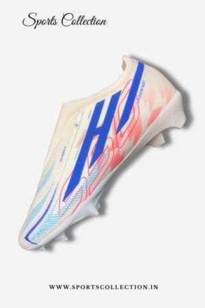 ANZA S50 Hyperfast Haloskin+ Football Boots for Men – Lightweight FG Soccer Cleats White Blue