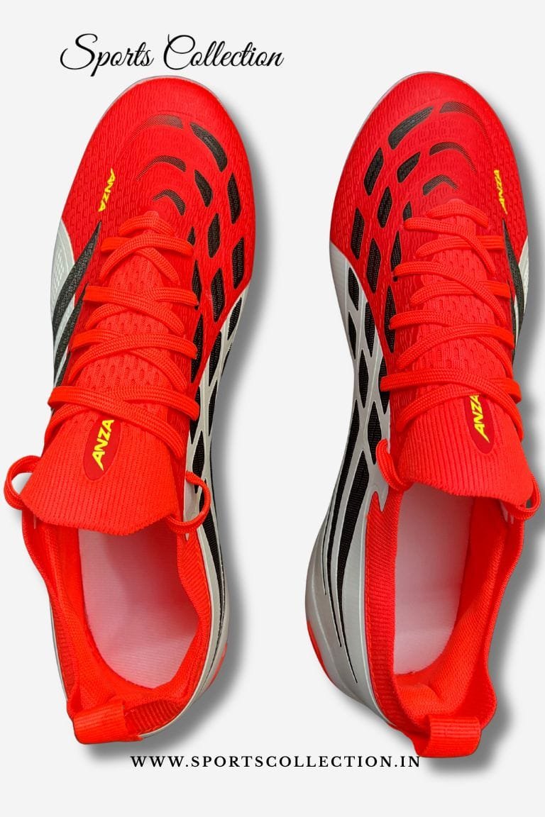 ANZA Predator Style FG Football Boots for Men – Solar Red Match Soccer Shoes