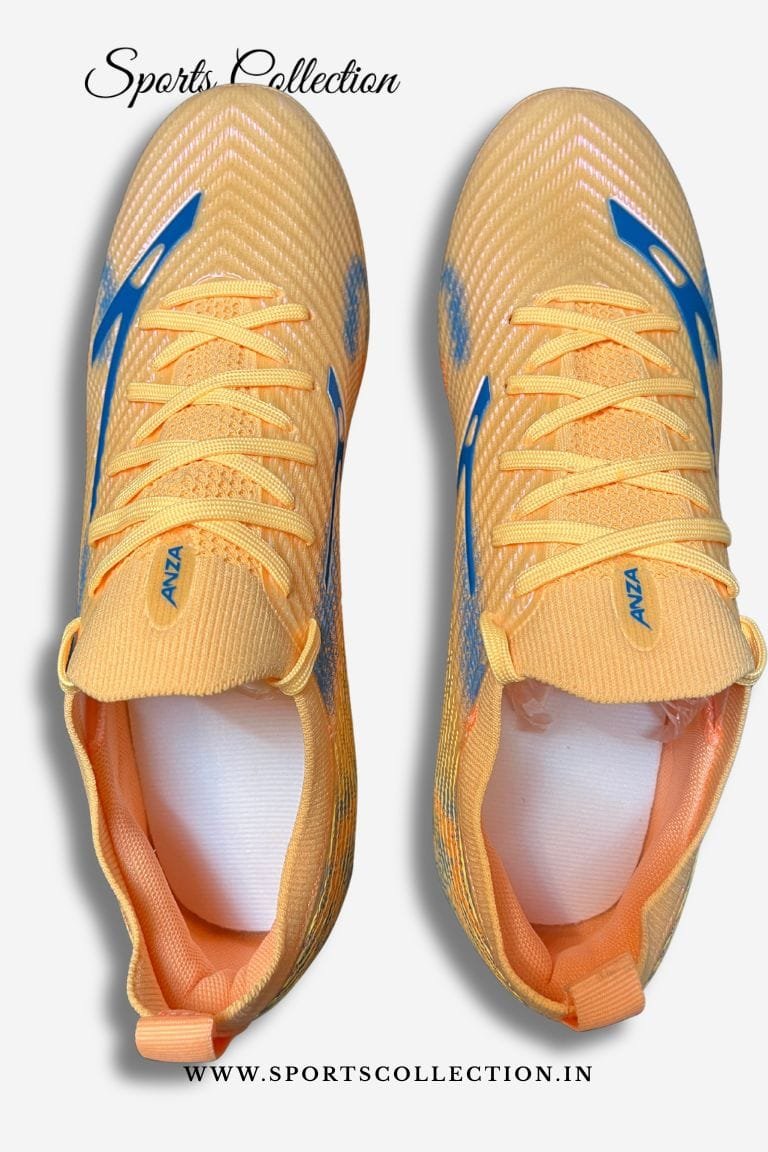 ANZA Phantom Wave Football Boots for Men – Lightweight FG Football Shoes Orange Blue