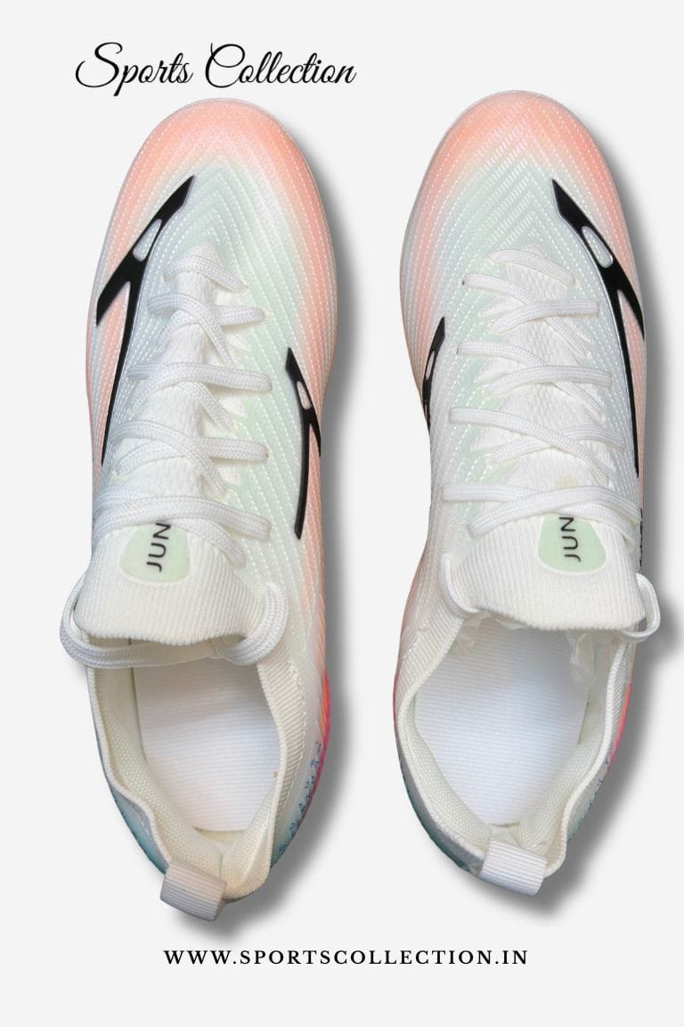 ANZA June Football Boots for Men – Lightweight FG Soccer Cleats White Blue Pink