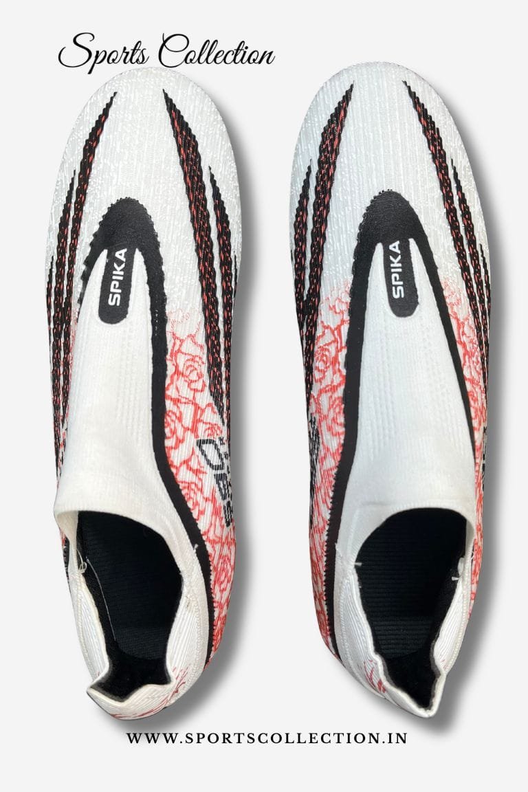 SPIKA S90 Reaper Football Boots for Men – Lightweight FG Football Shoes White Red Rose