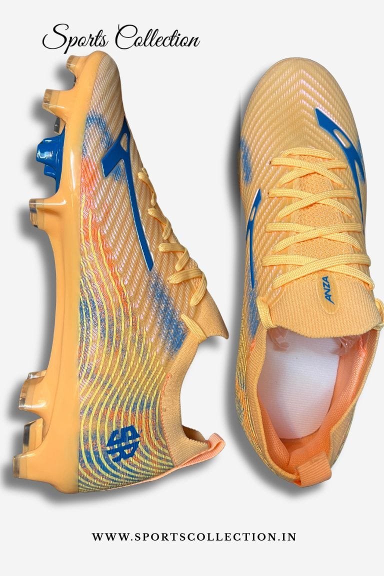 ANZA Phantom Wave Football Boots for Men – Lightweight FG Football Shoes Orange Blue