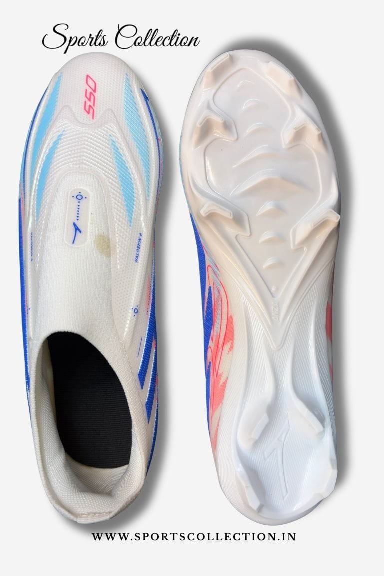 ANZA S50 Hyperfast Haloskin+ Football Boots for Men – Lightweight FG Soccer Cleats White Blue