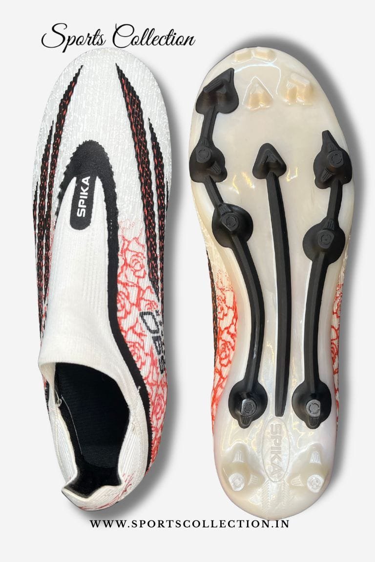 SPIKA S90 Reaper Football Boots for Men – Lightweight FG Football Shoes White Red Rose