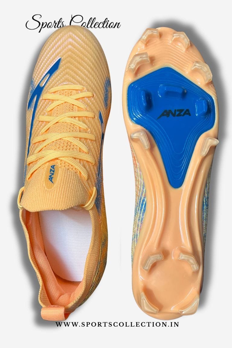 ANZA Phantom Wave Football Boots for Men – Lightweight FG Football Shoes Orange Blue