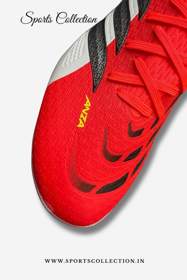 ANZA Predator Style FG Football Boots for Men – Solar Red Match Soccer Shoes
