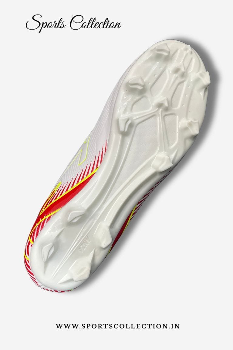 ANZA Nerve Football Boots for Men – Lightweight FG Soccer Cleats White Red