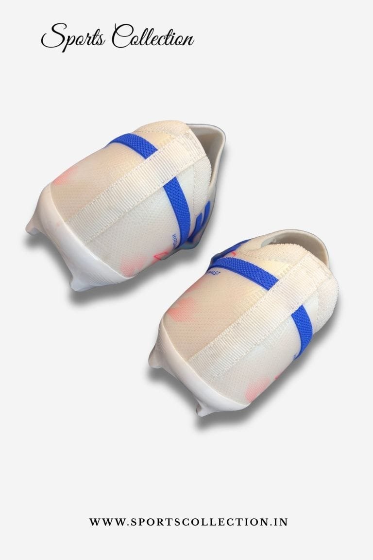 ANZA S50 Hyperfast Haloskin+ Football Boots for Men – Lightweight FG Soccer Cleats White Blue