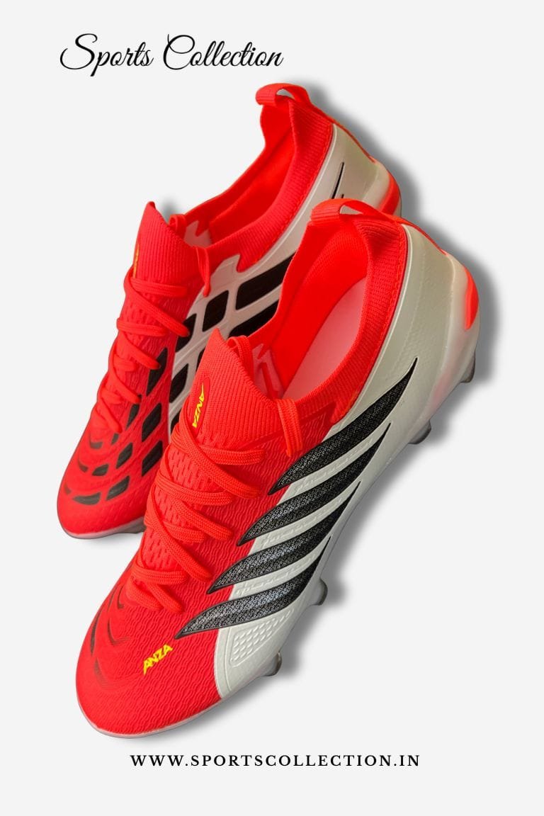 ANZA Predator Style FG Football Boots for Men – Solar Red Match Soccer Shoes