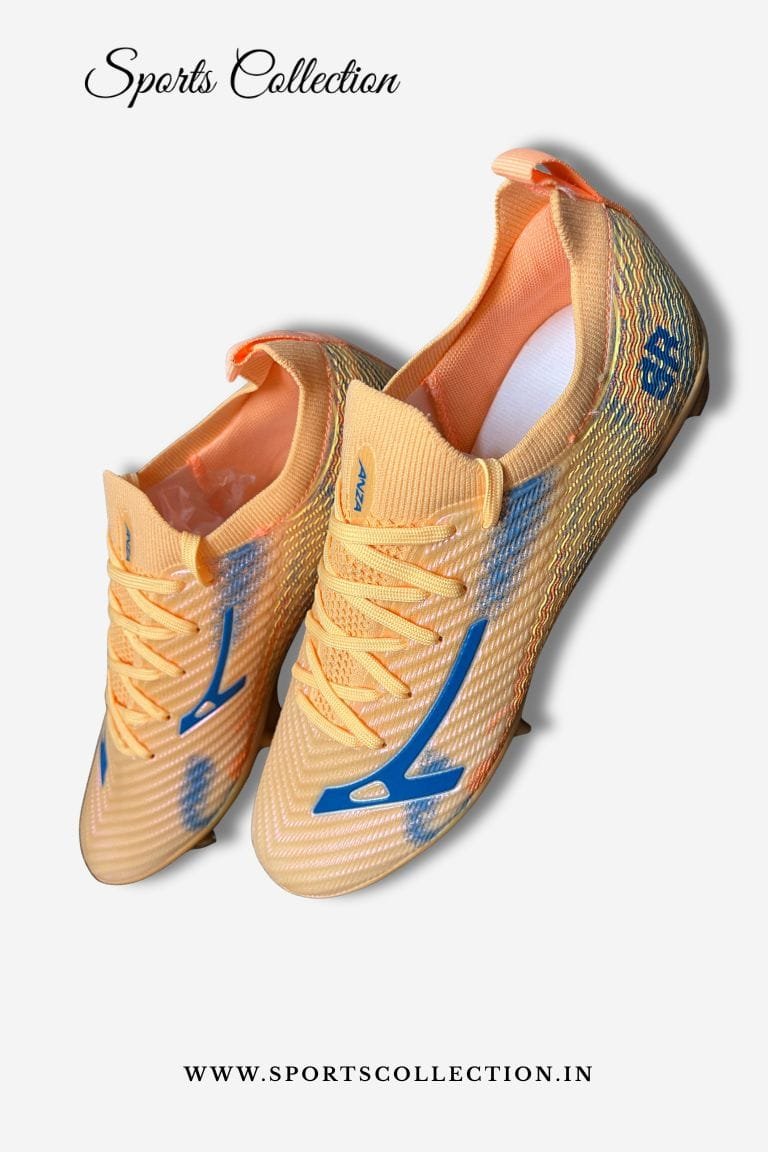 ANZA Phantom Wave Football Boots for Men – Lightweight FG Football Shoes Orange Blue