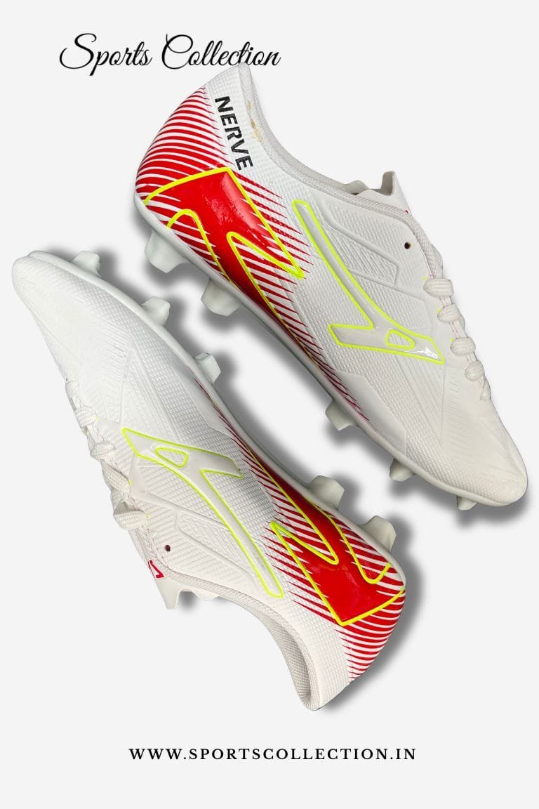 ANZA Nerve Football Boots for Men – Lightweight FG Soccer Cleats White Red