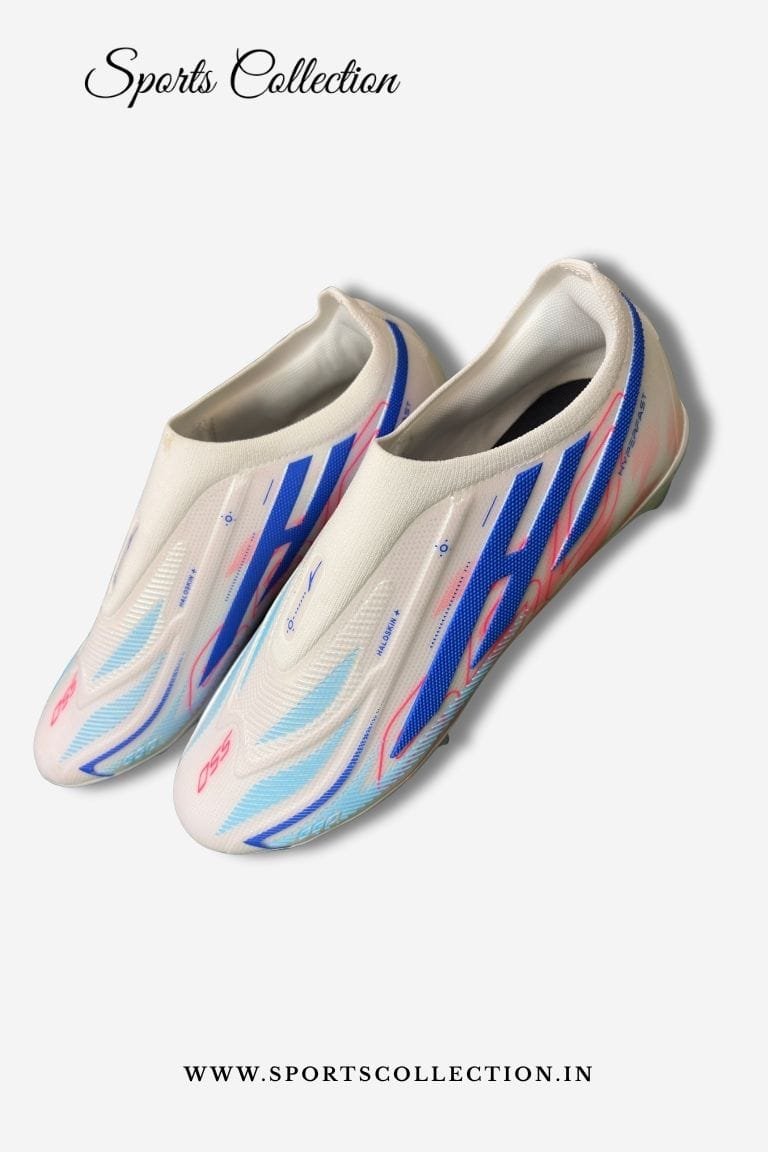 ANZA S50 Hyperfast Haloskin+ Football Boots for Men – Lightweight FG Soccer Cleats White Blue