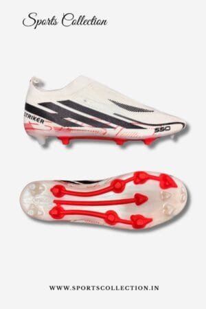 SPIKA S50 Striker Football Boots for Men – Laceless Lightweight FG Soccer Cleats White Black