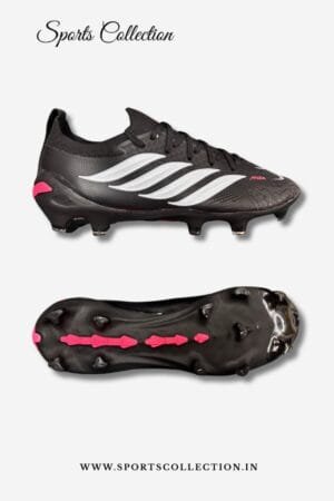 ANZA Predator Football Boots for Men – Firm Ground FG Soccer Cleats Black White