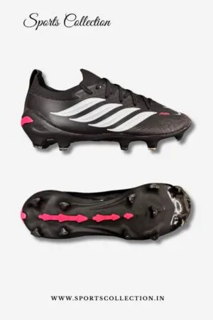 ANZA Predator Football Boots for Men – Firm Ground FG Soccer Cleats Black White