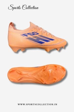 ANZA Hi F50 Football Boots for Men – Firm Ground FG Soccer Cleats Beam Orange Blue