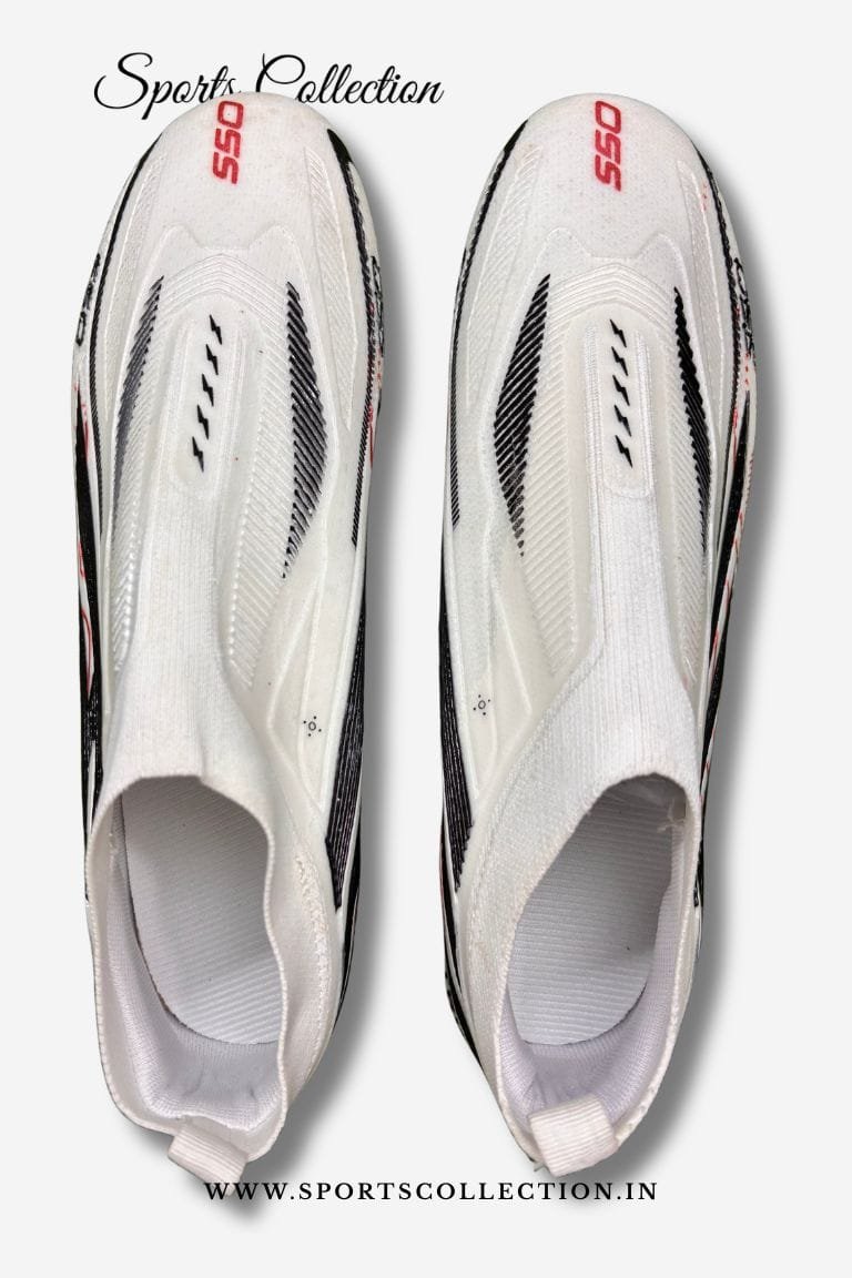 SPIKA S50 Striker Football Boots for Men – Laceless Lightweight FG Soccer Cleats White Black