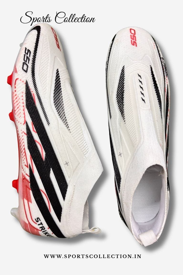 SPIKA S50 Striker Football Boots for Men – Laceless Lightweight FG Soccer Cleats White Black