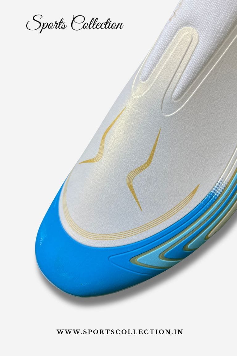 ANZA Vayu Laceless Football Boots for Men – Lightweight FG Soccer Cleats Ivory Blue