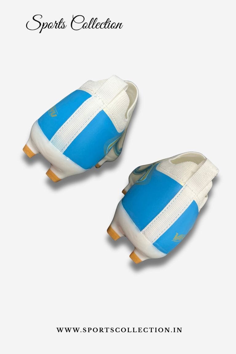 ANZA Vayu Laceless Football Boots for Men – Lightweight FG Soccer Cleats Ivory Blue