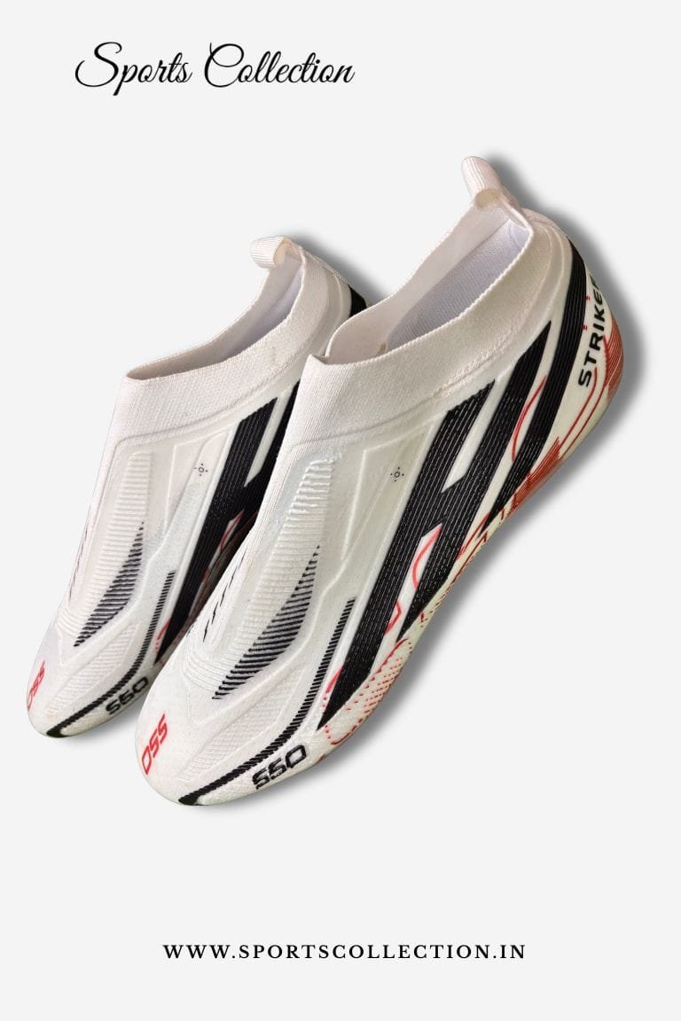 SPIKA S50 Striker Football Boots for Men – Laceless Lightweight FG Soccer Cleats White Black
